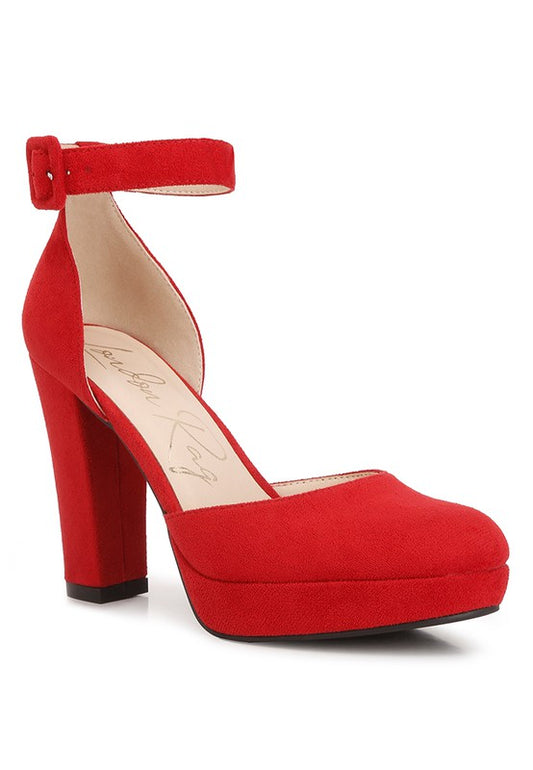 Inigo Interchangeable Ankle Strap Platform Heels