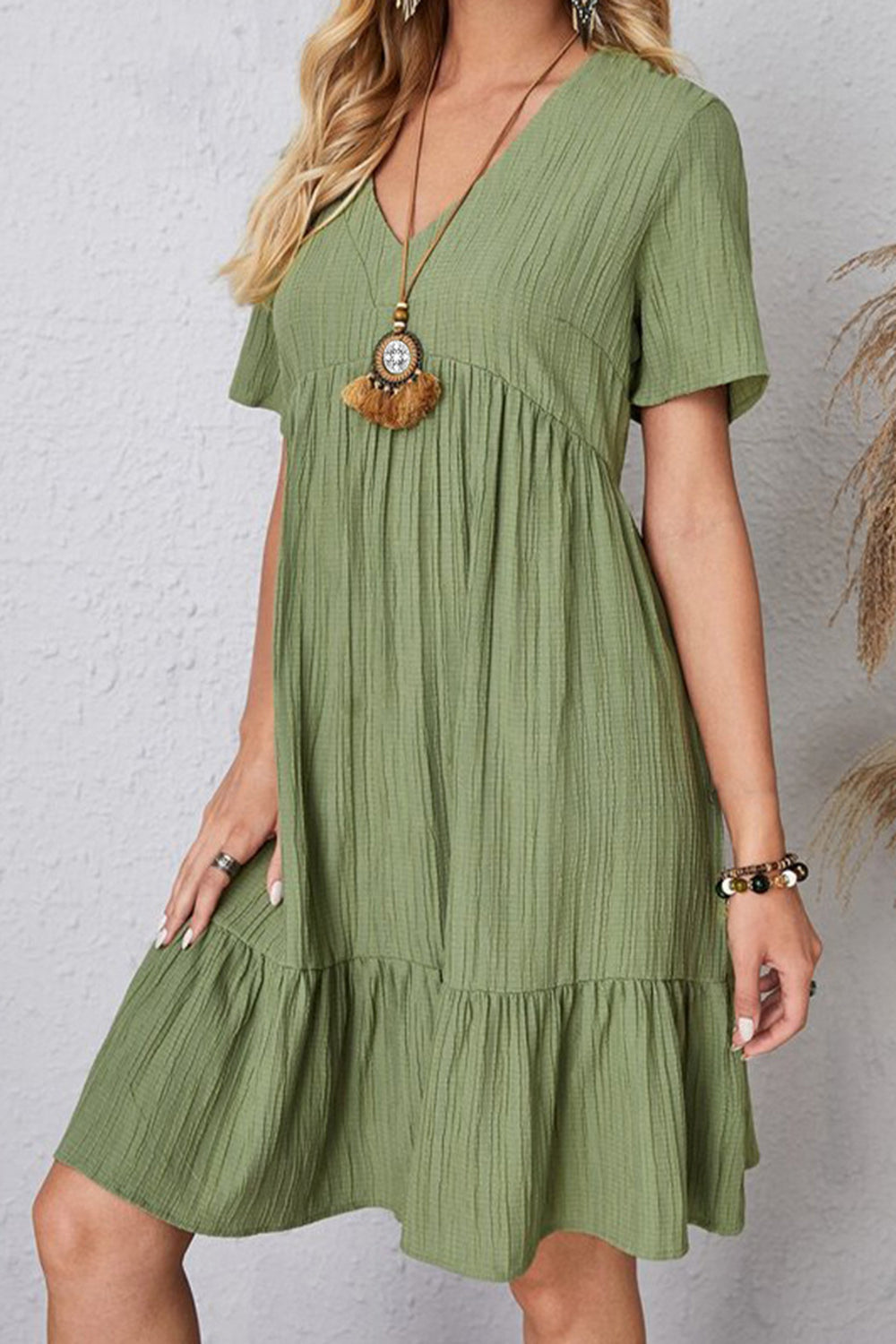 Full Size Pleated Dress