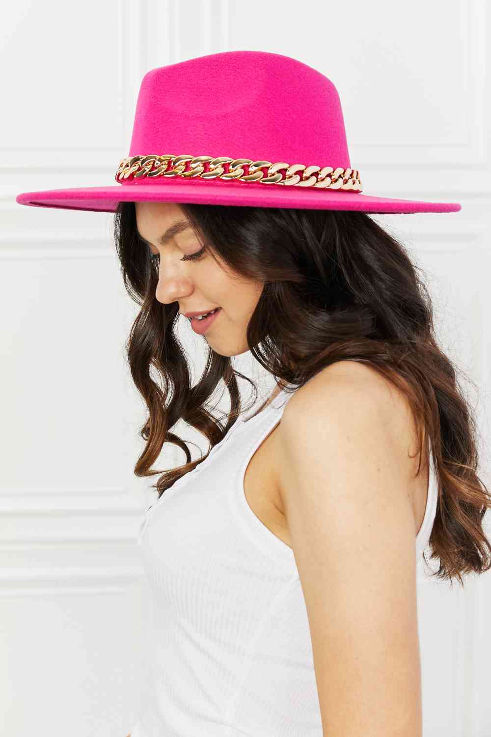 Keep Your Promise Fedora Hat in Pink- Adjustable