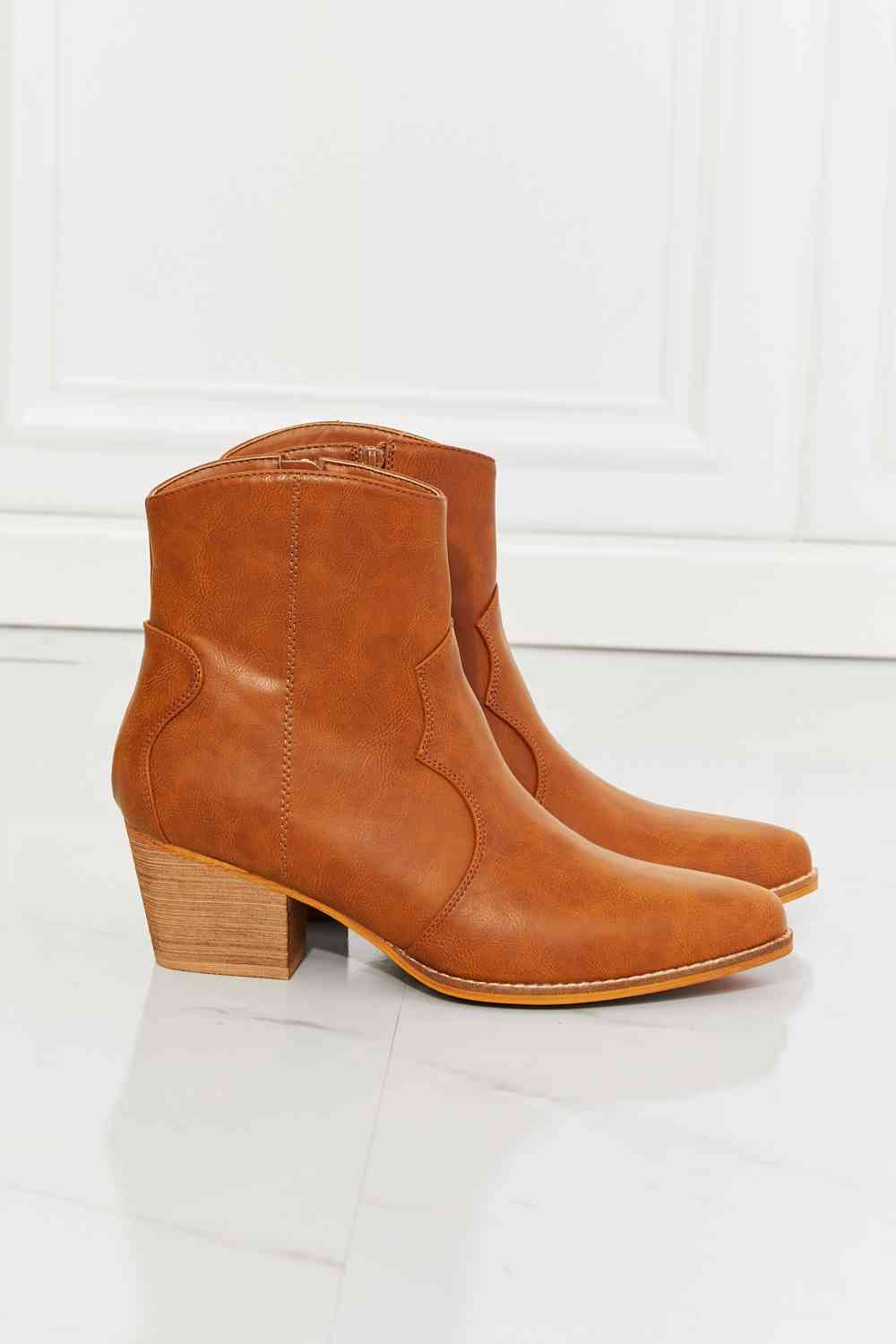 Western Ankle Boots in Ochre