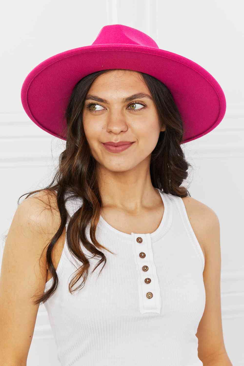 Keep Your Promise Fedora Hat in Pink- Adjustable