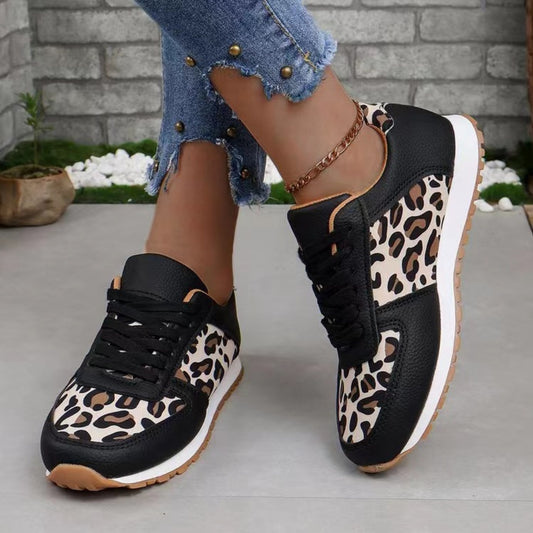 Animal Printed PU Leather Athletic Shoe