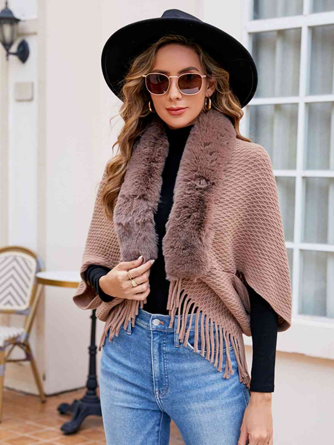 Fringe Hem Poncho