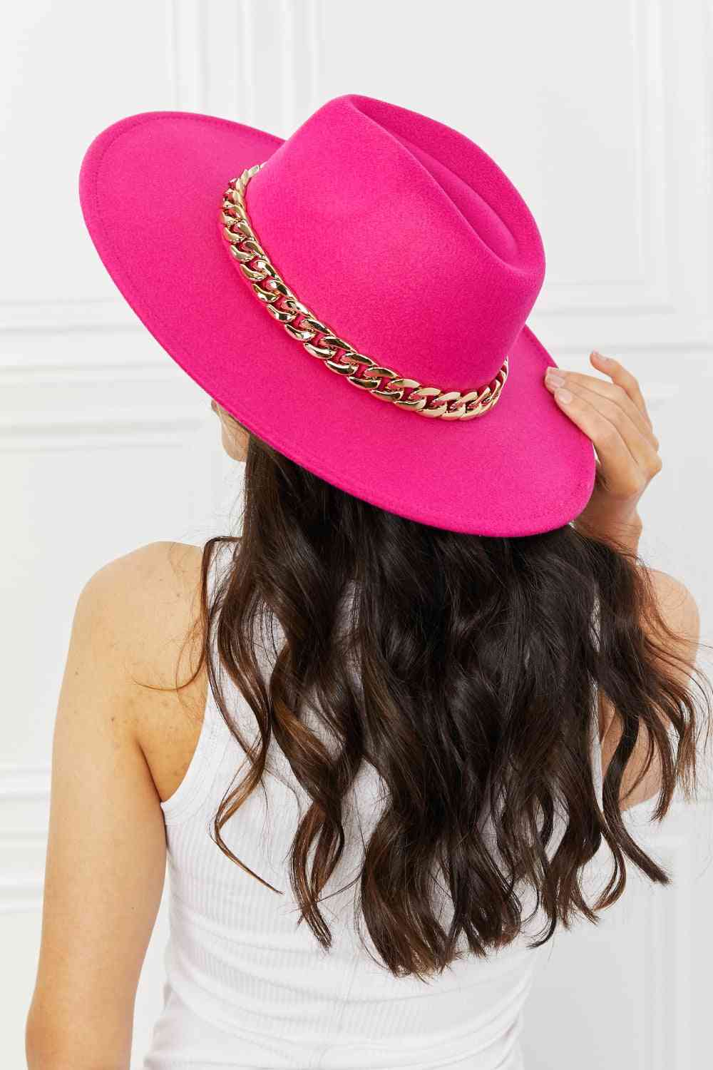 Keep Your Promise Fedora Hat in Pink- Adjustable