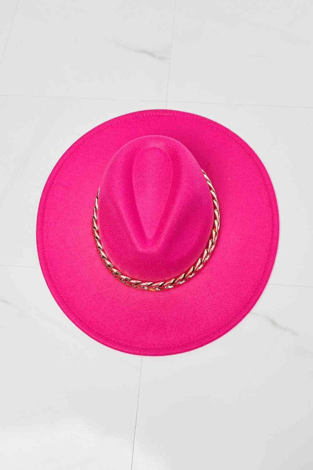 Keep Your Promise Fedora Hat in Pink- Adjustable